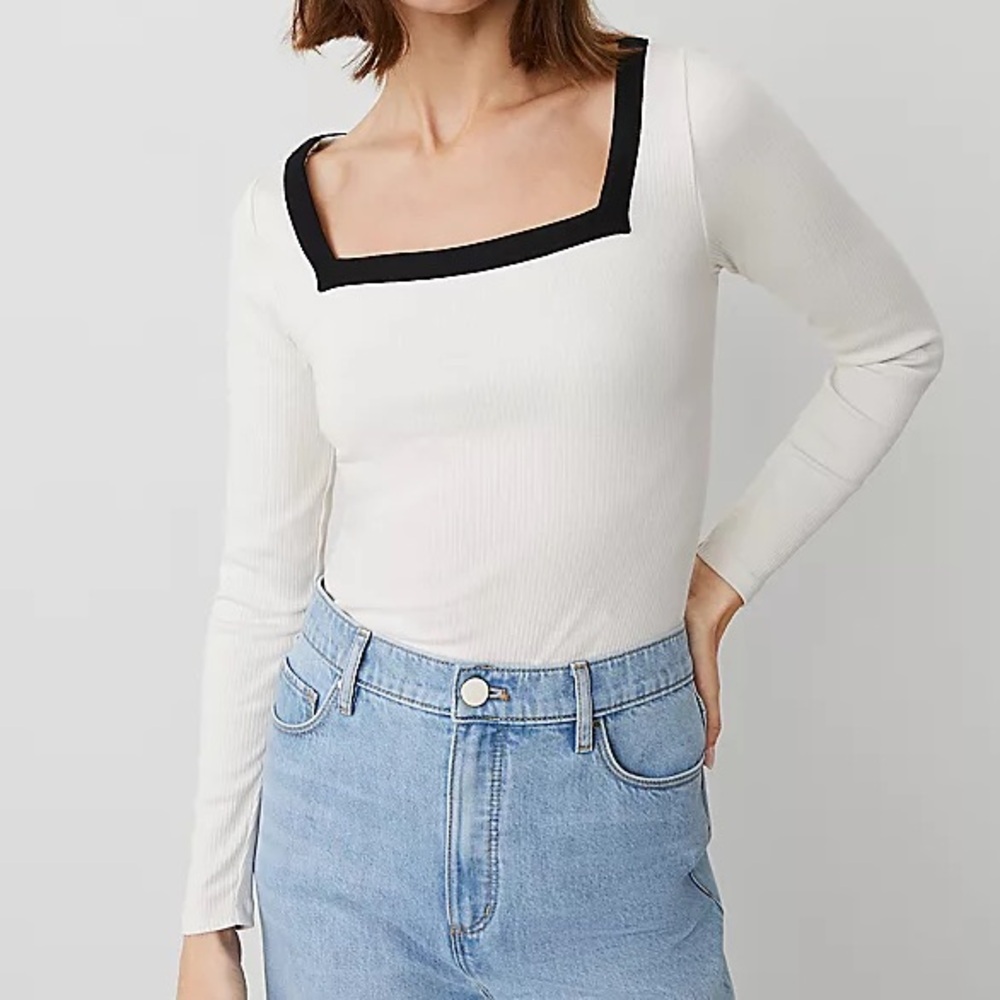 Colorblock Square Neck Top